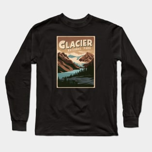 Retro Glacier National Park Long Sleeve T-Shirt